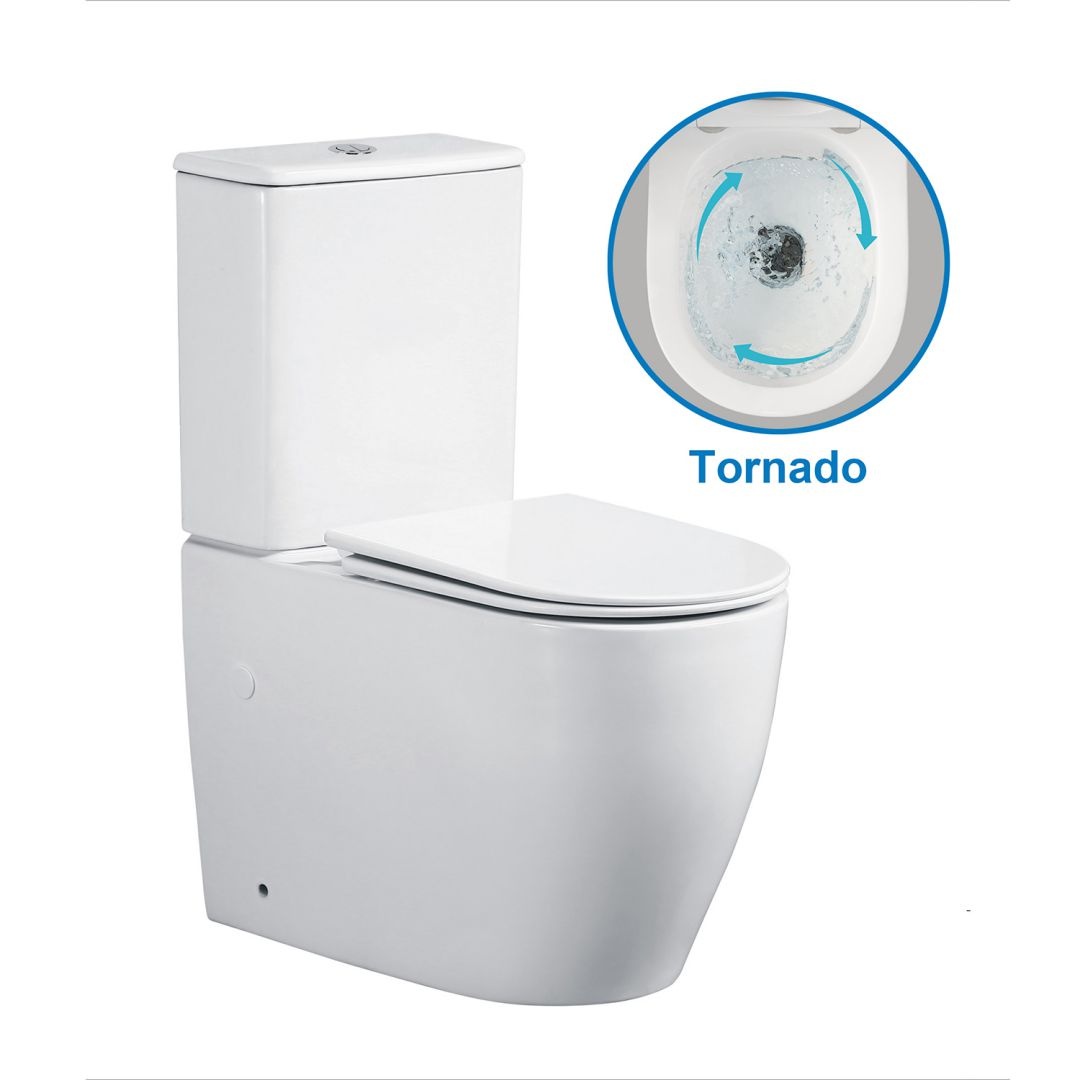 Унитаз Azario Azario BONELLE AZ-1229A Безободковый  Горизонтальный Выпуск