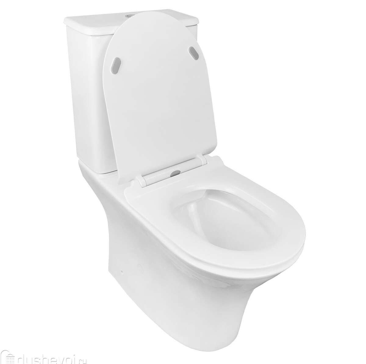 Унитаз  Azario Fretta Round AZ-7121 Безободковый Выпуск Горизонтальный