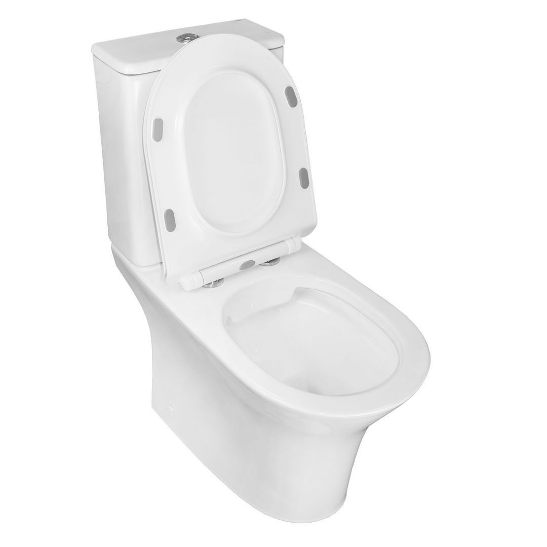 Унитаз  Azario Fretta Round AZ-1217A Безободковый Выпуск Горизонтальный