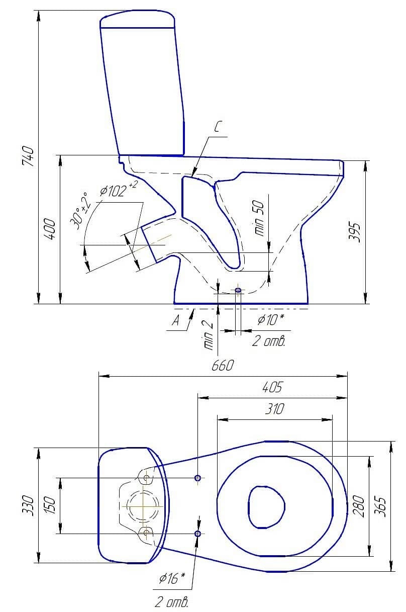 Унитаз Cersanit Mito Grey Косой Выпуск