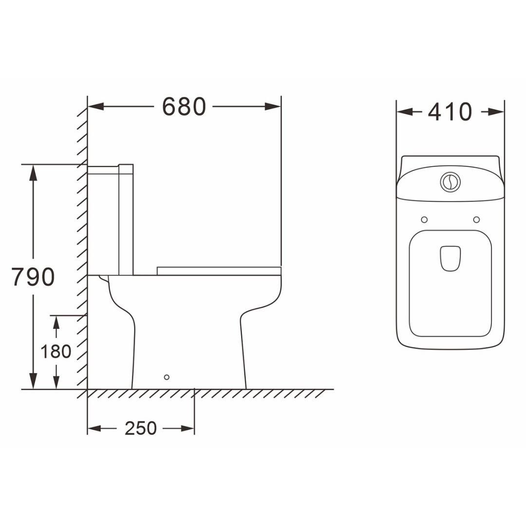 Унитаз Azario Elana AZ-234 Безободковый Выпуск Горизонтальный