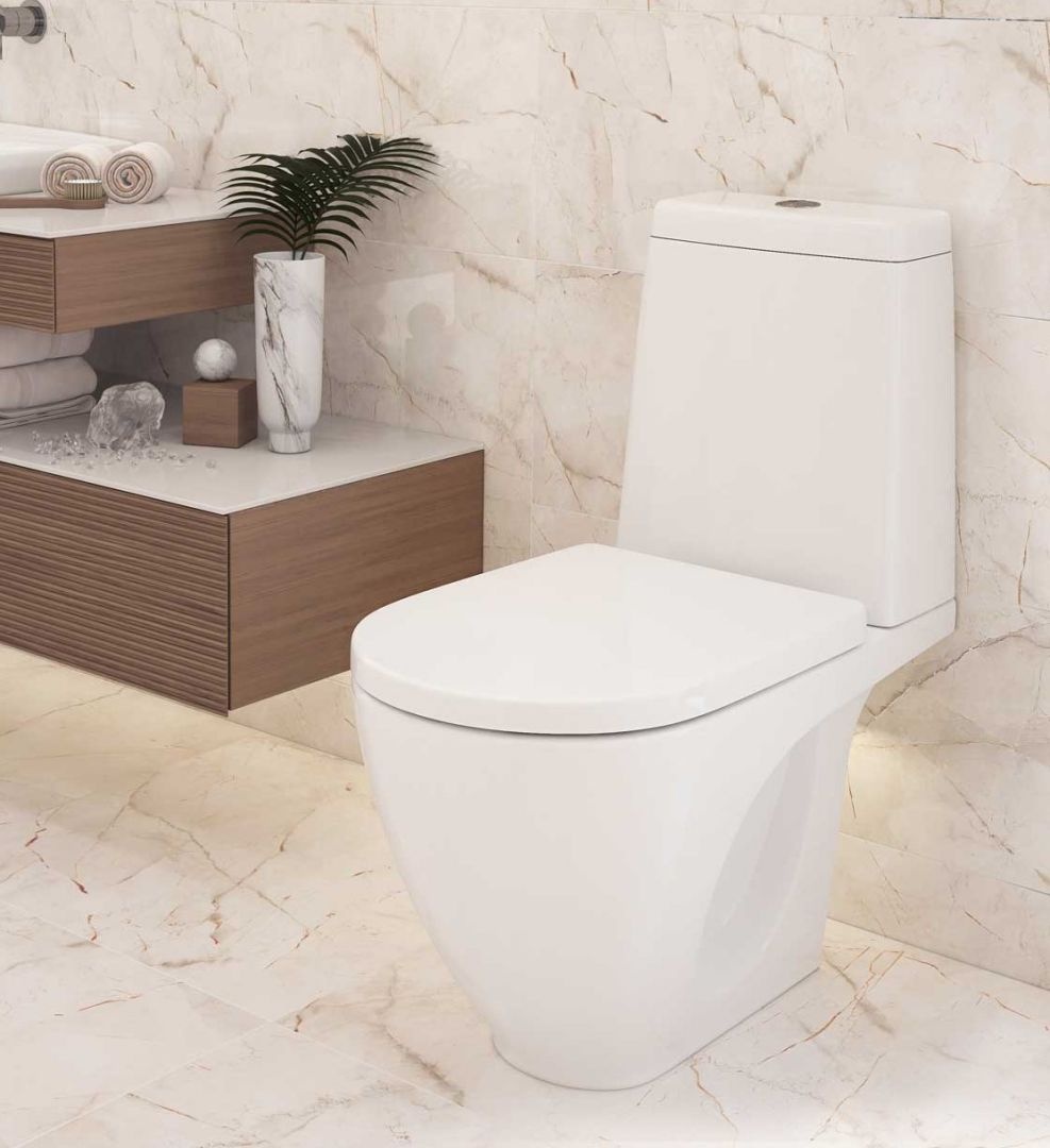 Унитаз Безободковый Керамин Трино Горизонтальный Выпуск