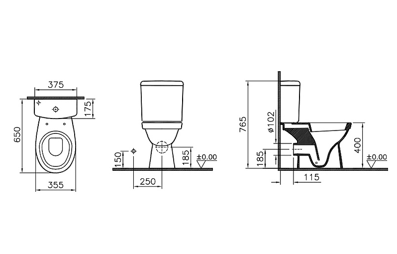 Унитаз Vitra Normus Горизонтальный Выпуск