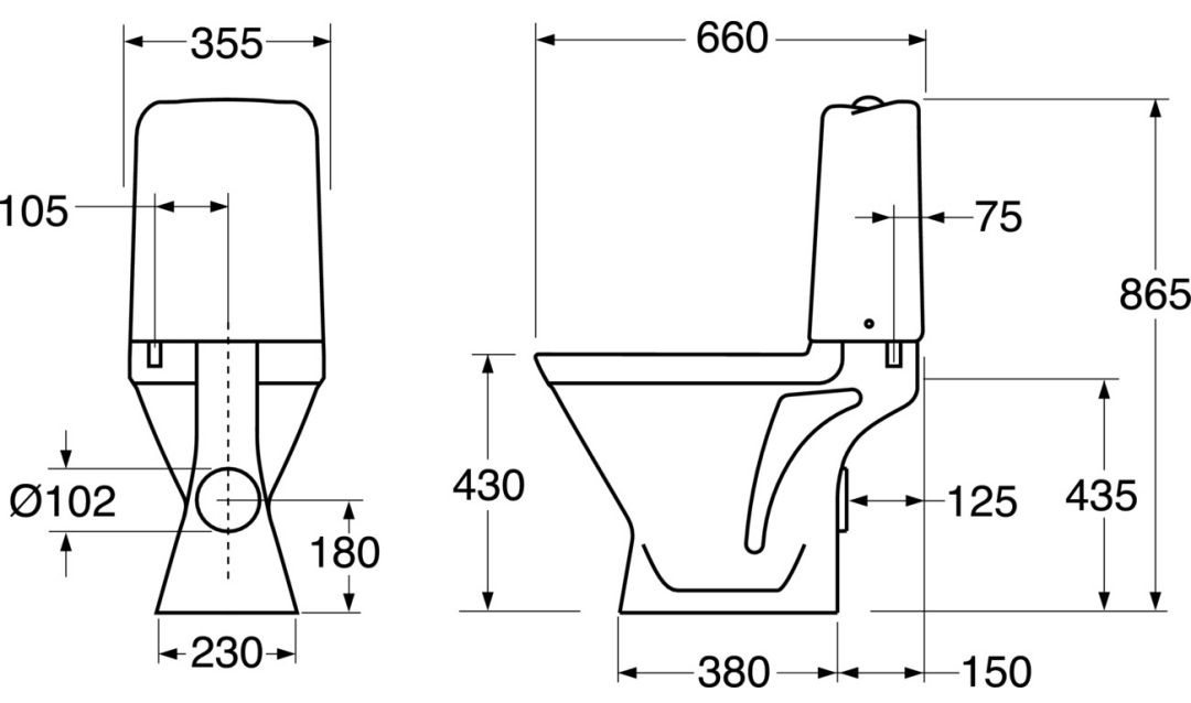Унитаз Gustavsberg Nordic 3 GB113510301203 Выпуск Горизонтальный