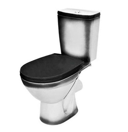 Унитаз Кировская Керамика Rosa Соло Черный Декор Горизонтальный Выпуск