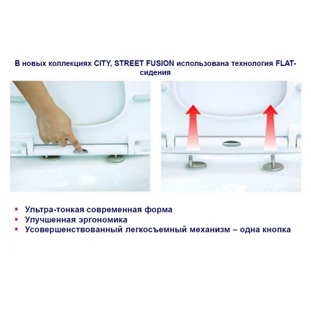 Унитаз Cersanit Nature New Clean Горизонтальный Выпуск Безободковый