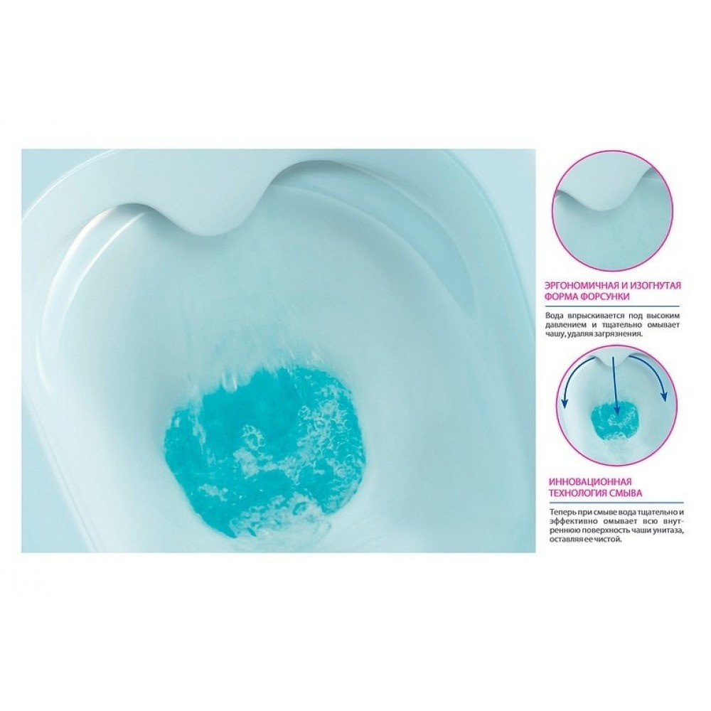 Унитаз Cersanit Nature New Clean Горизонтальный Выпуск Безободковый