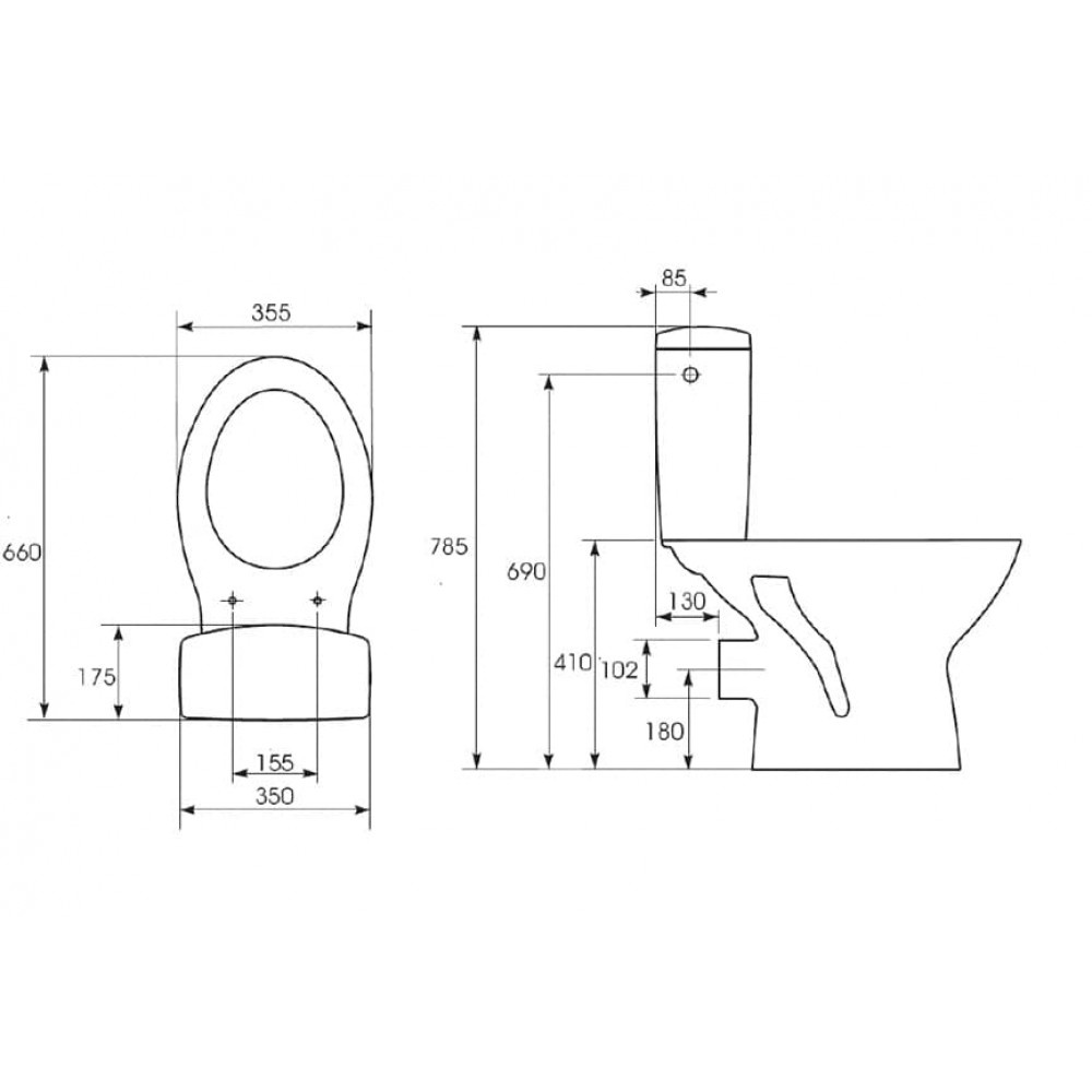 Унитаз Cersanit Trento Горизонтальный Выпуск