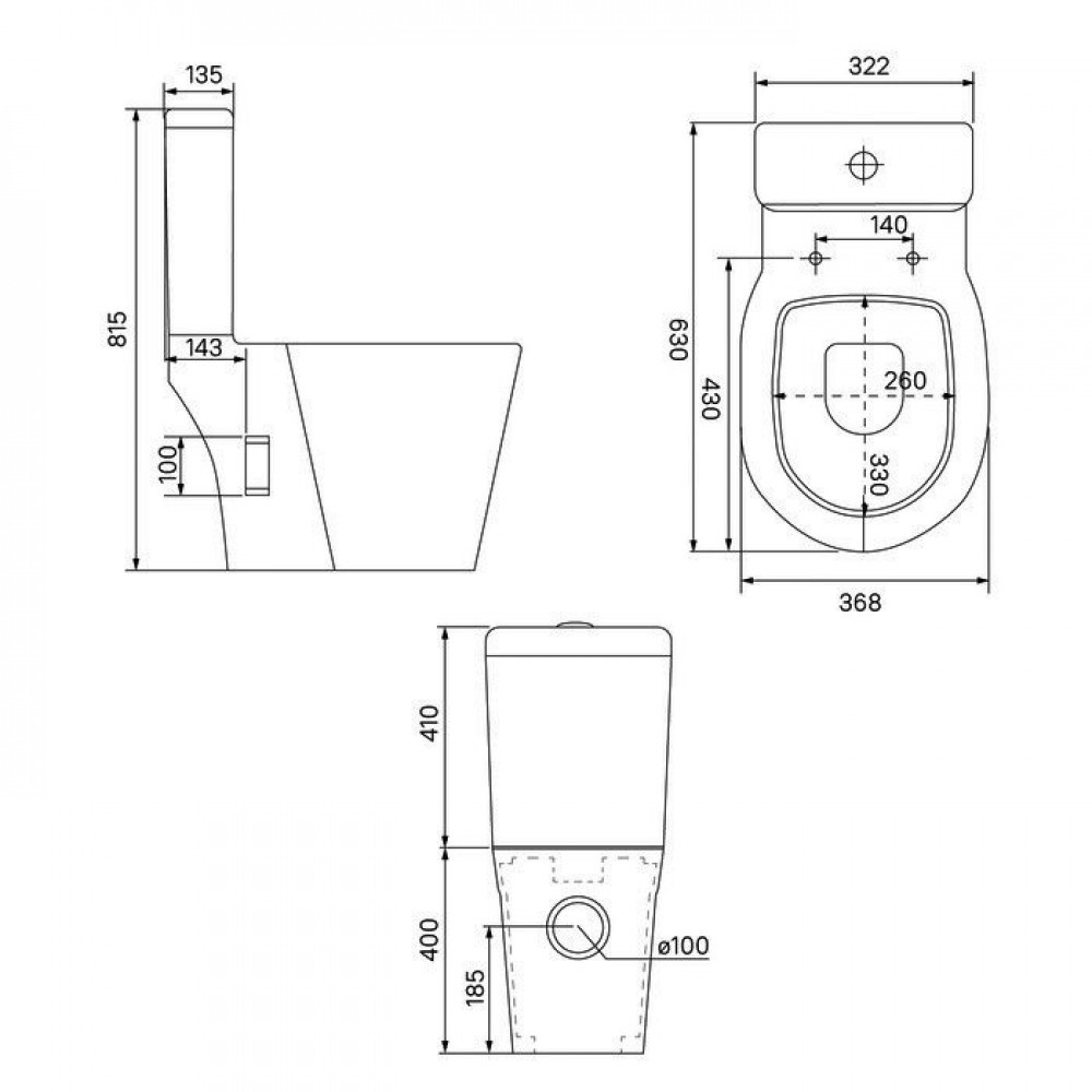 Унитаз Iddis Calipso Rimless Горизонтальный Выпуск