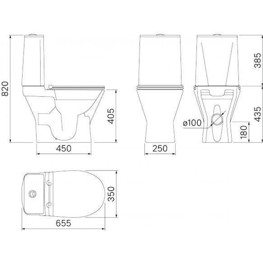Унитаз Iddis Edifice Rimless Безободковый Горизонтальный Выпуск