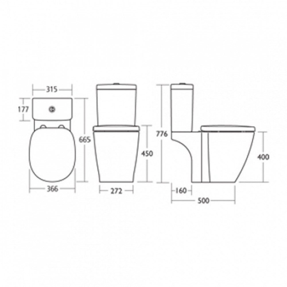 Унитаз Ideal Standard Connect Cube Горизонтальный Выпуск
