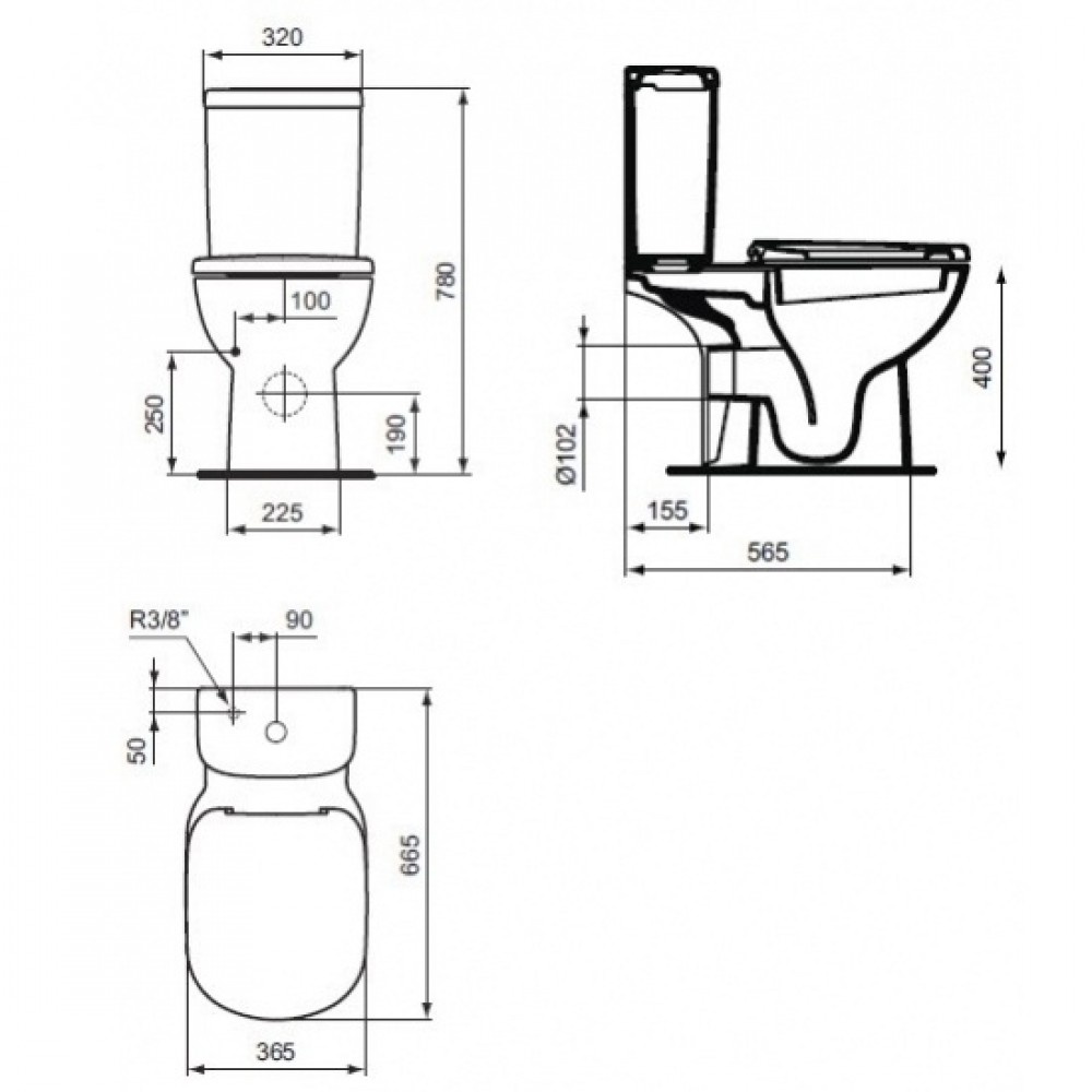 Унитаз Ideal Standard Tempo Горизонтальный Выпуск