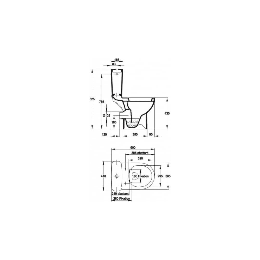 Унитаз Jacob Delafon Odeon Up Горизонтальный Выпуск
