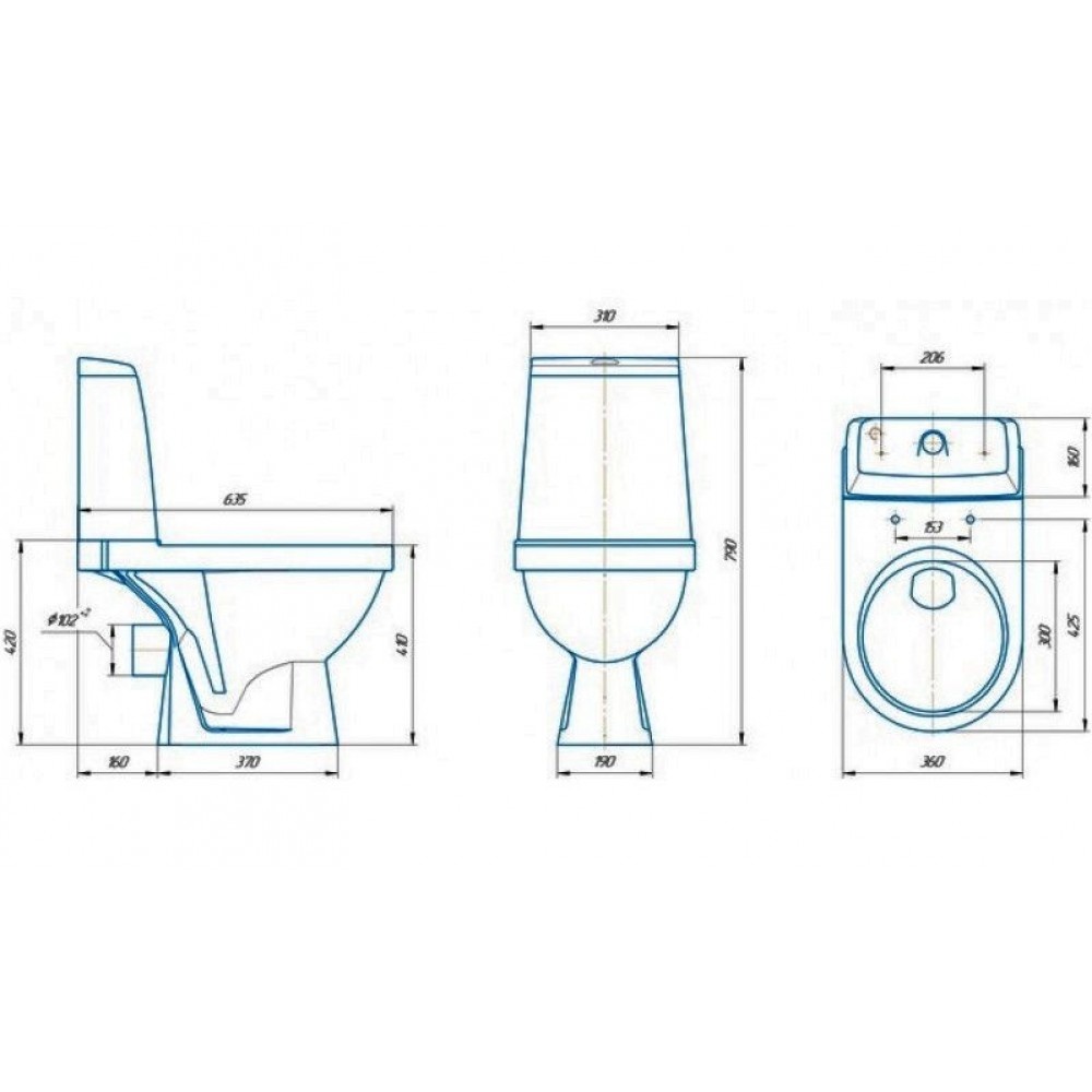 Унитаз Кировская Керамика Rosa Браво Выпуск Горизонтальный