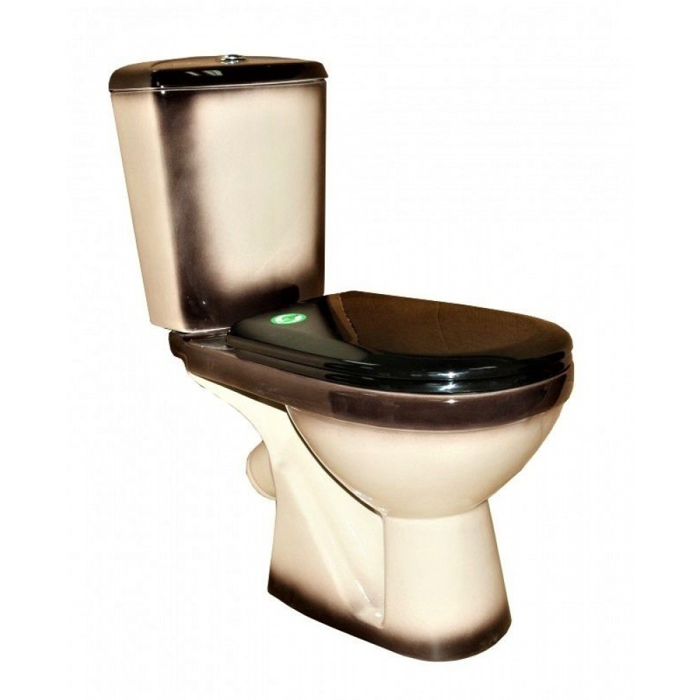 Унитаз Кировская Керамика Rosa Комфорт Черный Декор Косой Выпуск