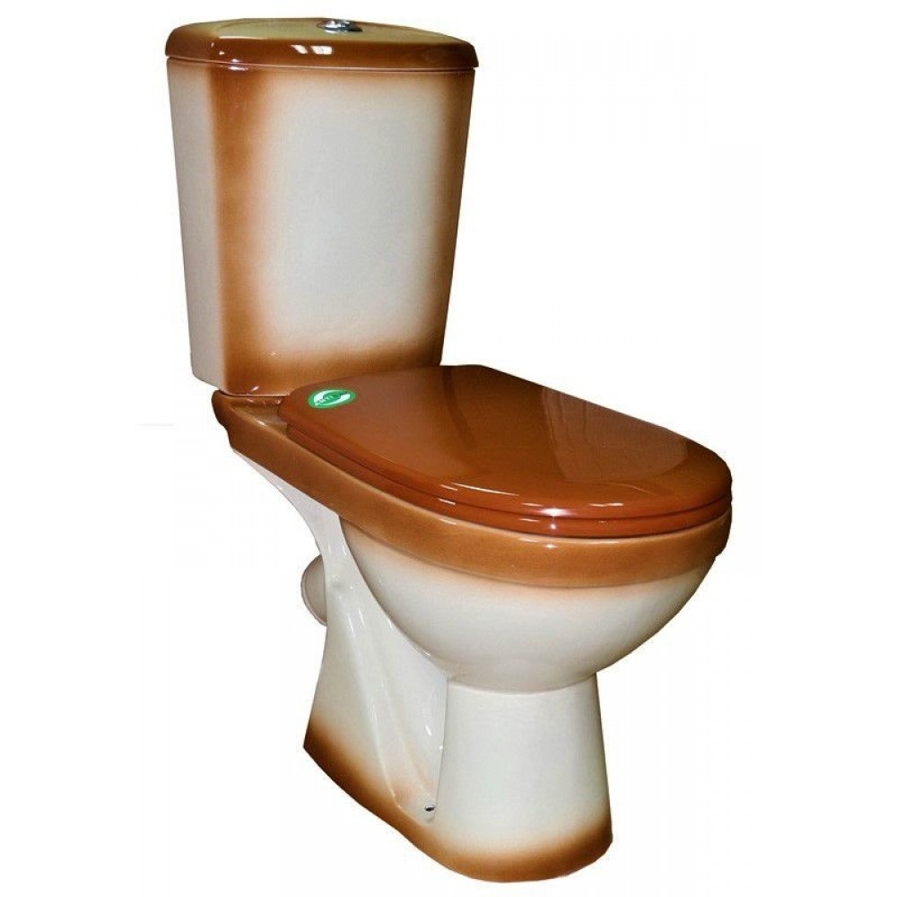 Унитаз Кировская Керамика Rosa Комфорт Коричневый Декор Косой Выпуск