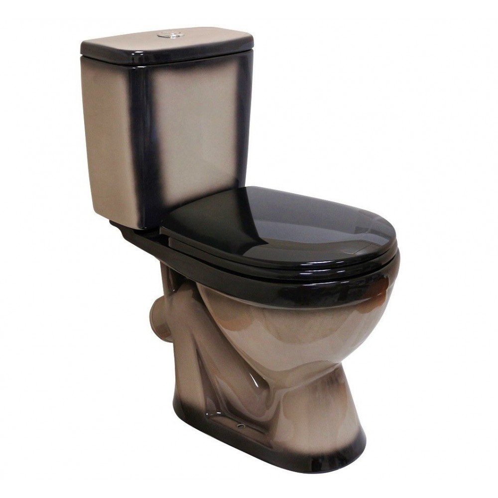 Унитаз Кировская Керамика Rosa Лира Черный Декор Косой Выпуск