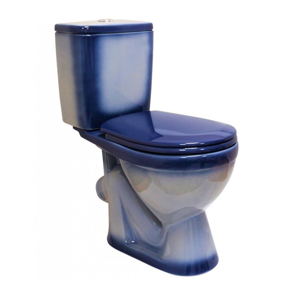 Унитаз Кировская Керамика Rosa Лира Синий Декор Косой Выпуск