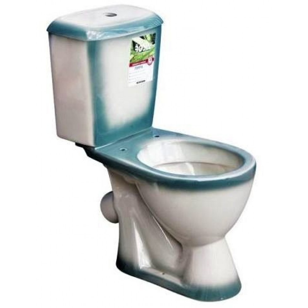 Унитаз Кировская Керамика Rosa Лира Зеленый Декор Косой Выпуск