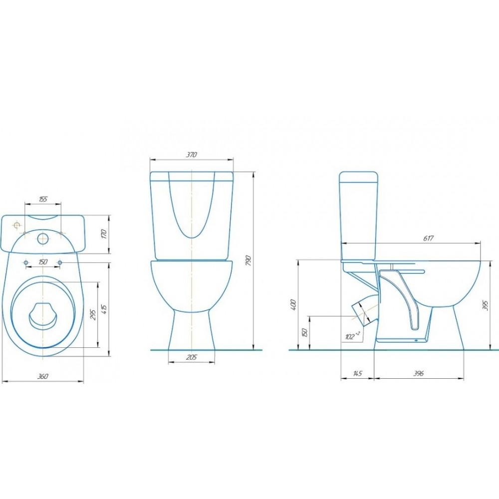 Унитаз Кировская Керамика Rosa Нео Выпуск Косой