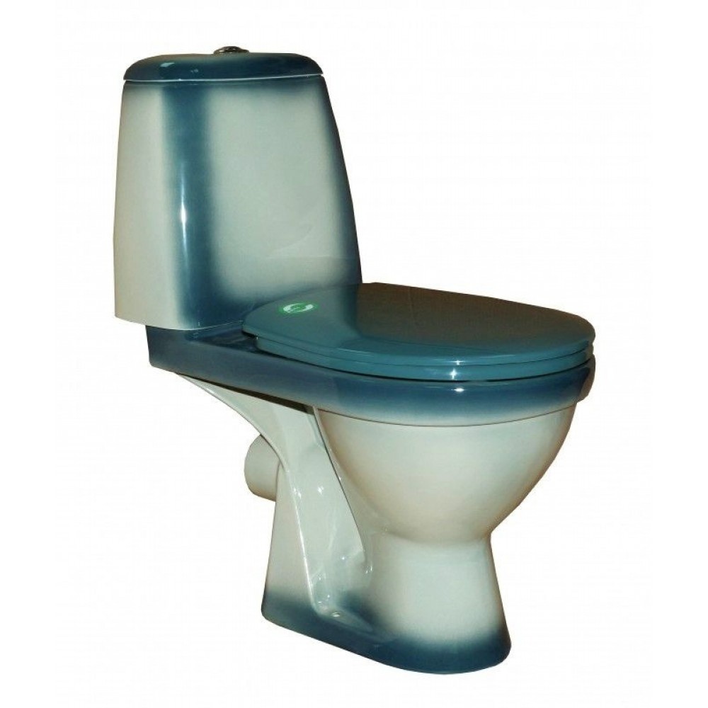 Унитаз Кировская Керамика Rosa Премьер Зеленый Декор Горизонтальный Выпуск