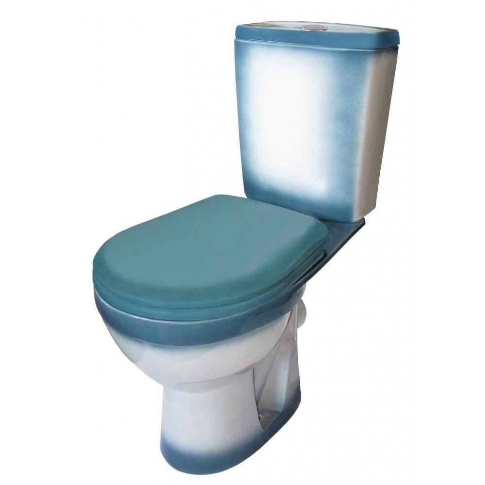 Унитаз Кировская Керамика Rosa Рио Зеленый Декор Горизонтальный Выпуск