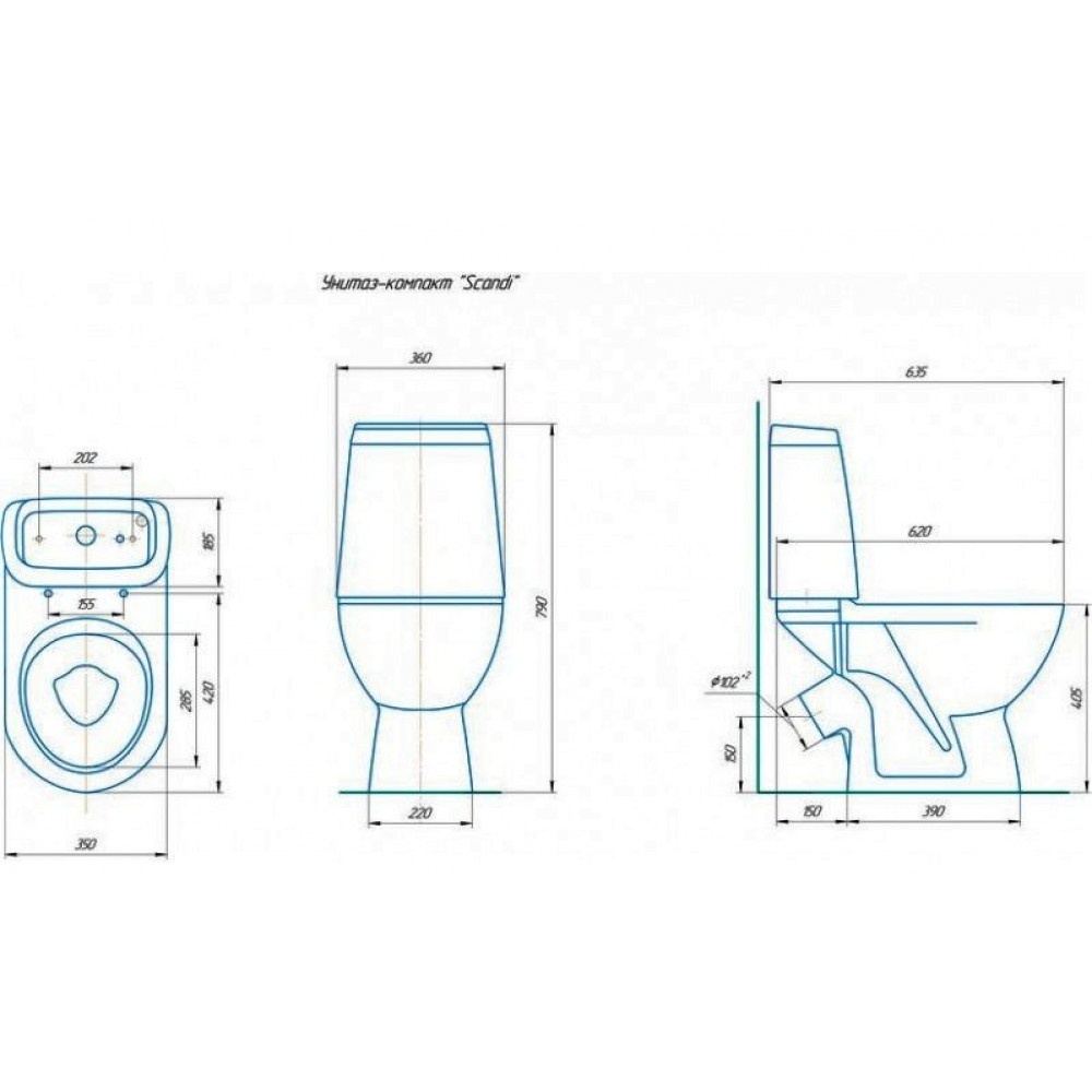 Унитаз Кировская Керамика Rosa Сканди Выпуск Косой