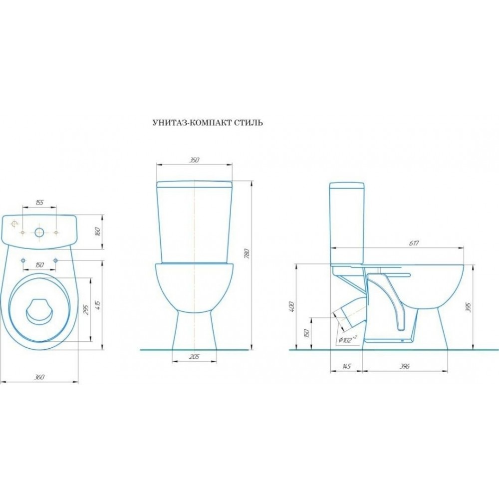Унитаз Кировская Керамика Rosa Стиль Выпуск Косой