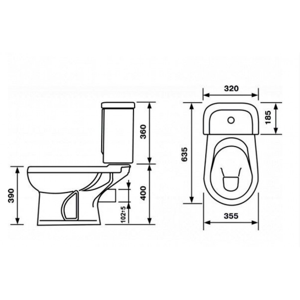Унитаз Оскольская Керамика Дора Зеленый Горизонтальный Выпуск