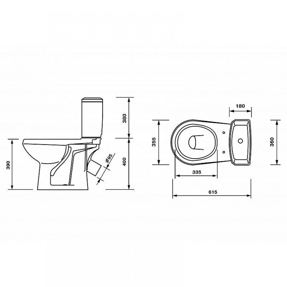 Унитаз Оскольская Керамика Элисса Декор Спасательный Круг Косой Выпуск