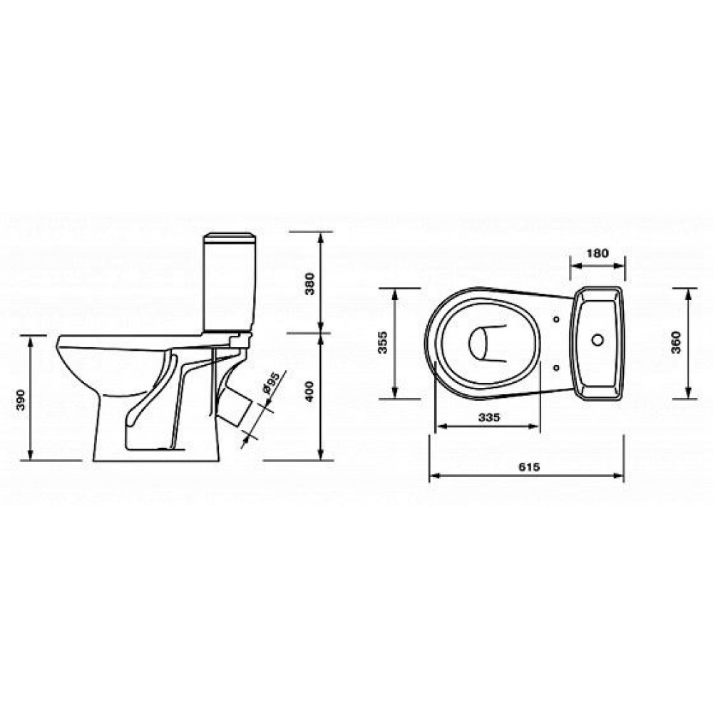 Унитаз Оскольская Керамика Эллиса Оптима Белый Косой Выпуск