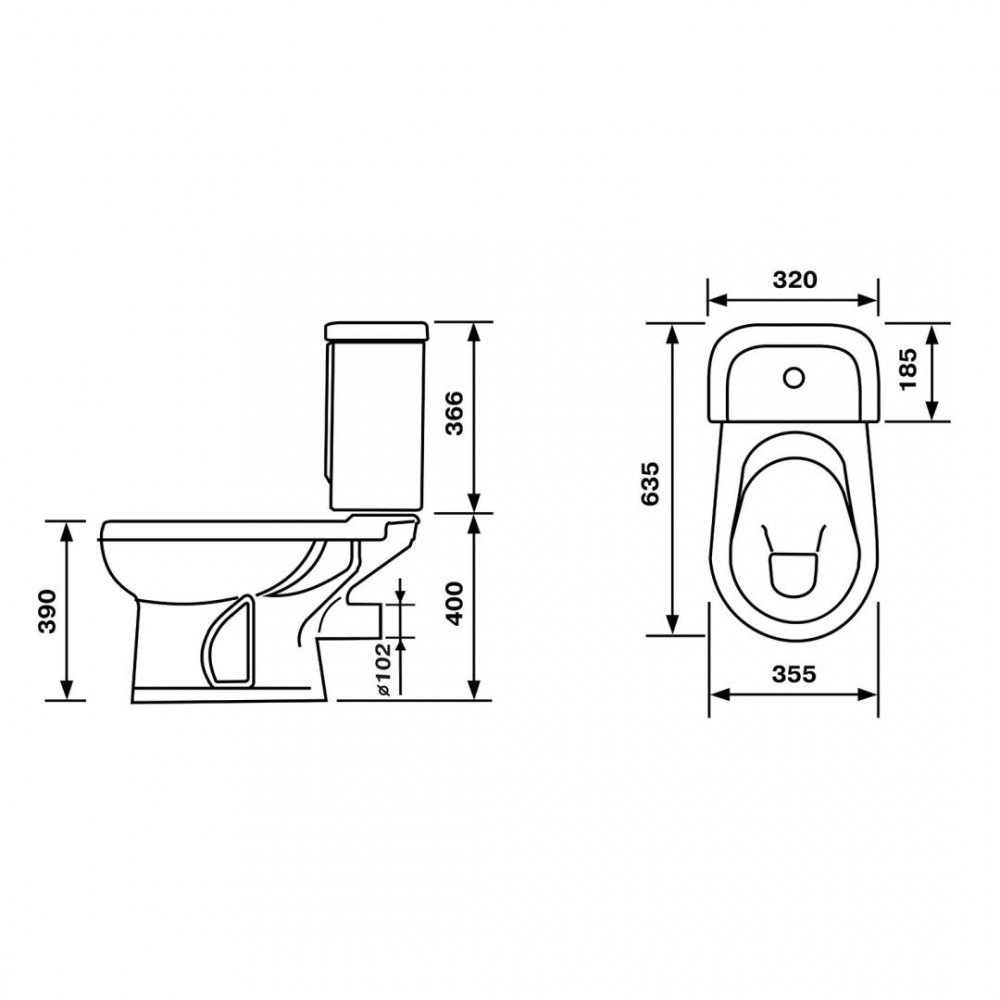 Унитаз напольный Оскольская Керамика Ирида Зеленый Выпуск Горизонтальный