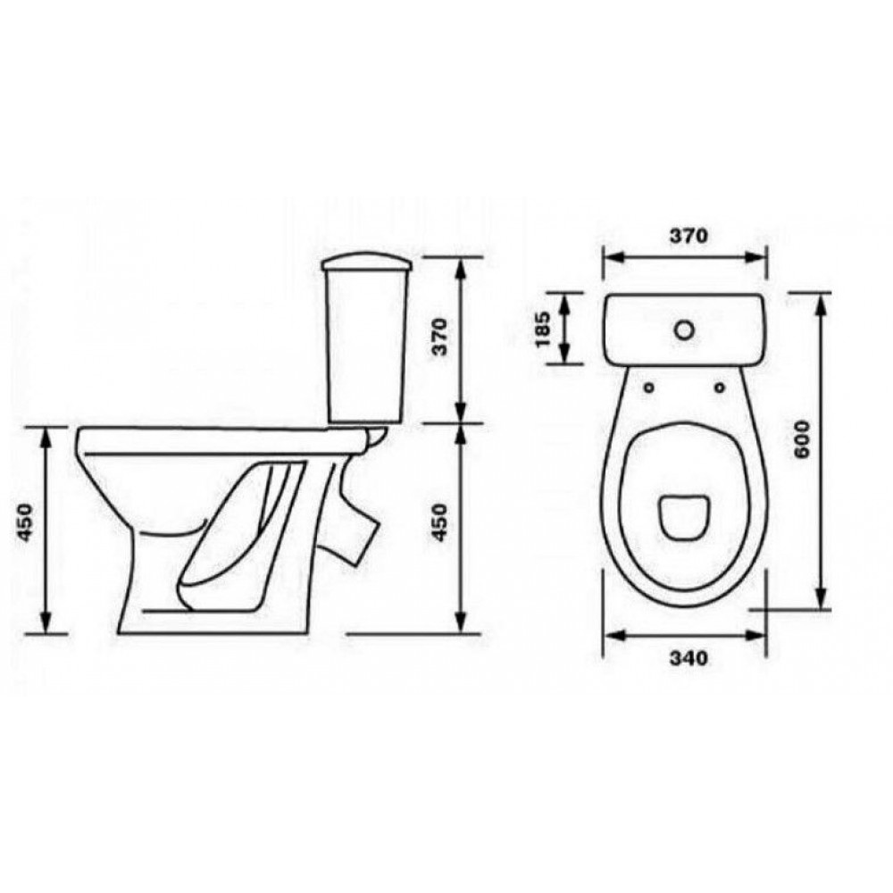 Унитаз Оскольская Керамика Персона Стандарт Косой Выпуск Высокая Чаша