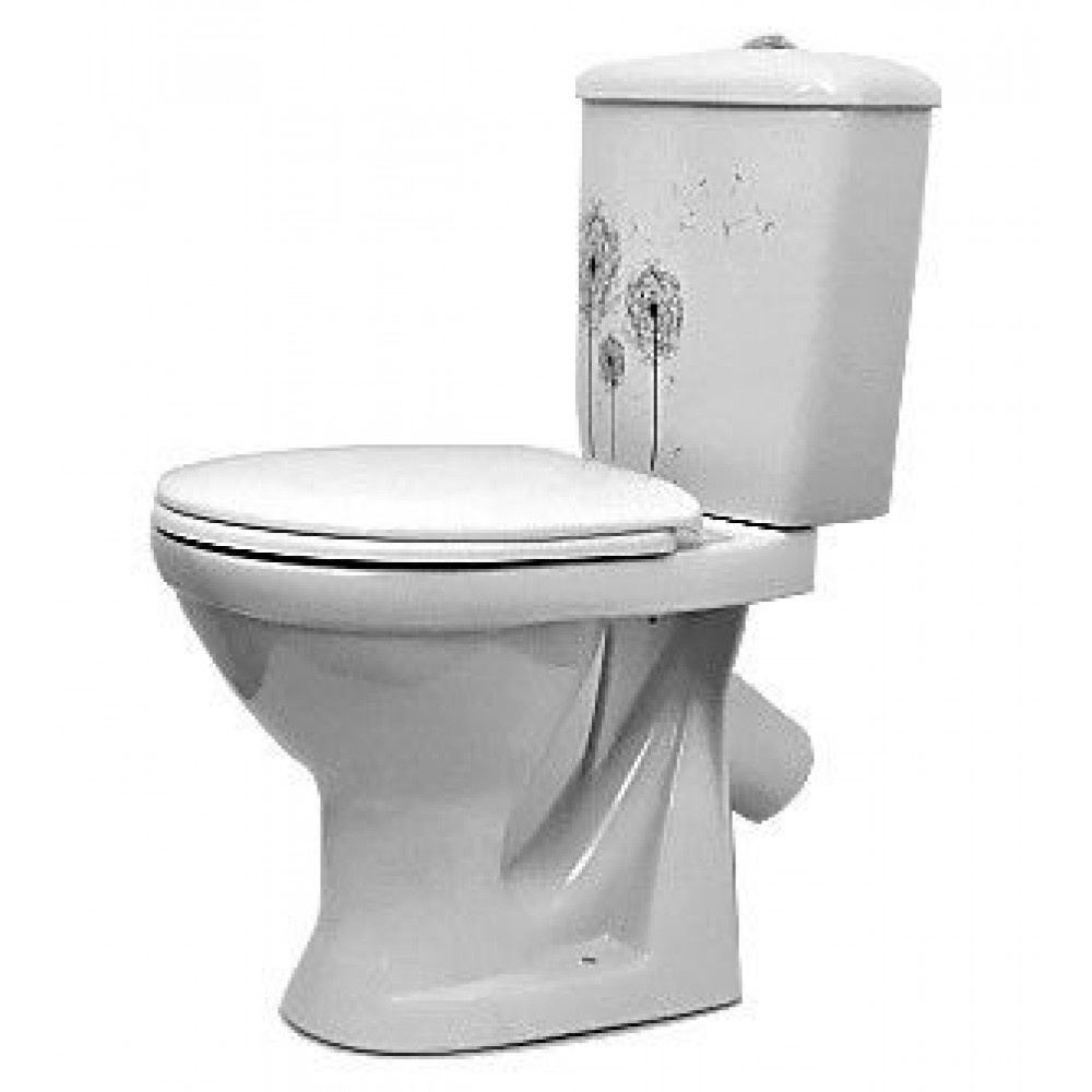 Унитаз Оскольская Керамика Радуга Декор Тарельчатый Косой Выпуск