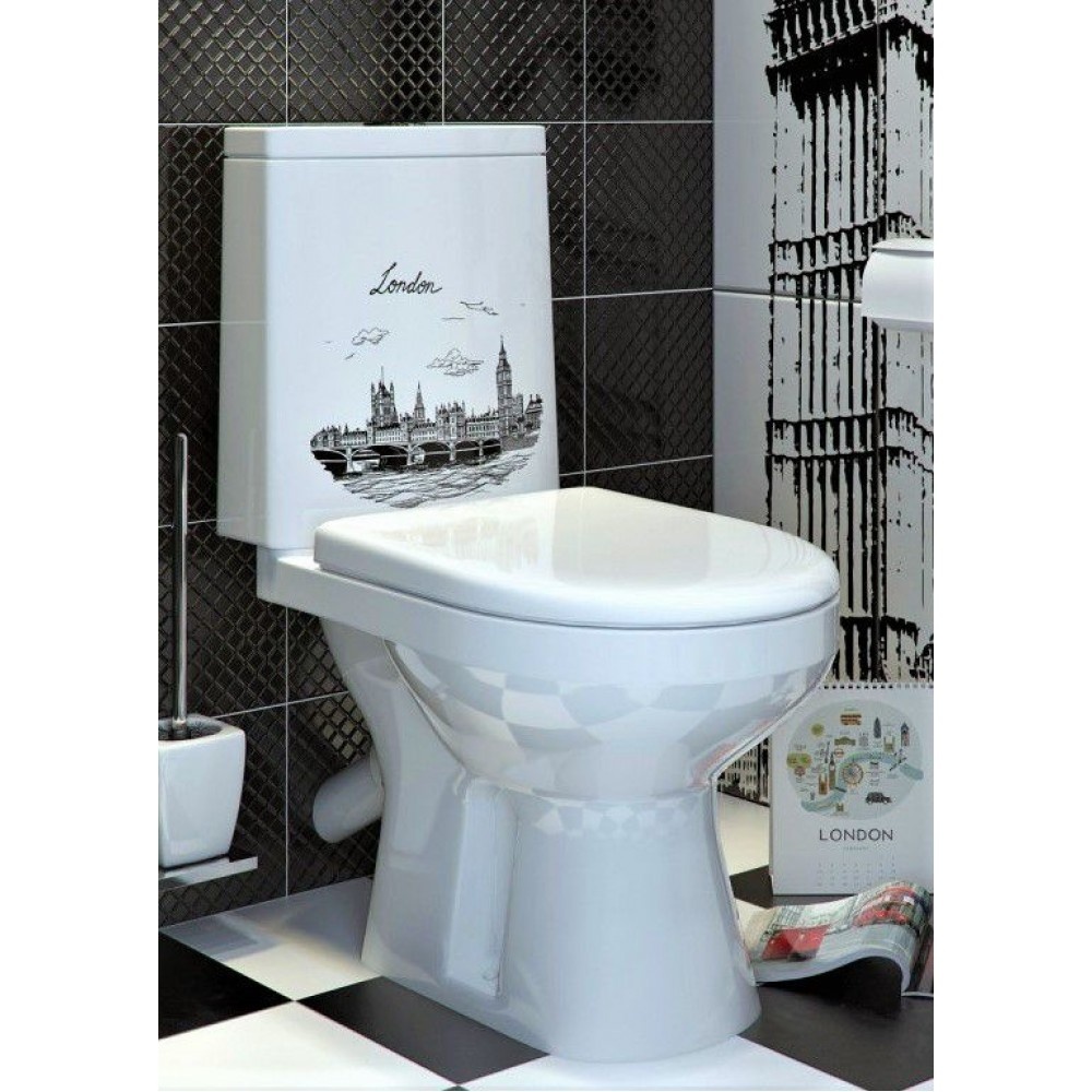 Унитаз Оскольская керамика Фиона Люкс Декор Косой Выпуск