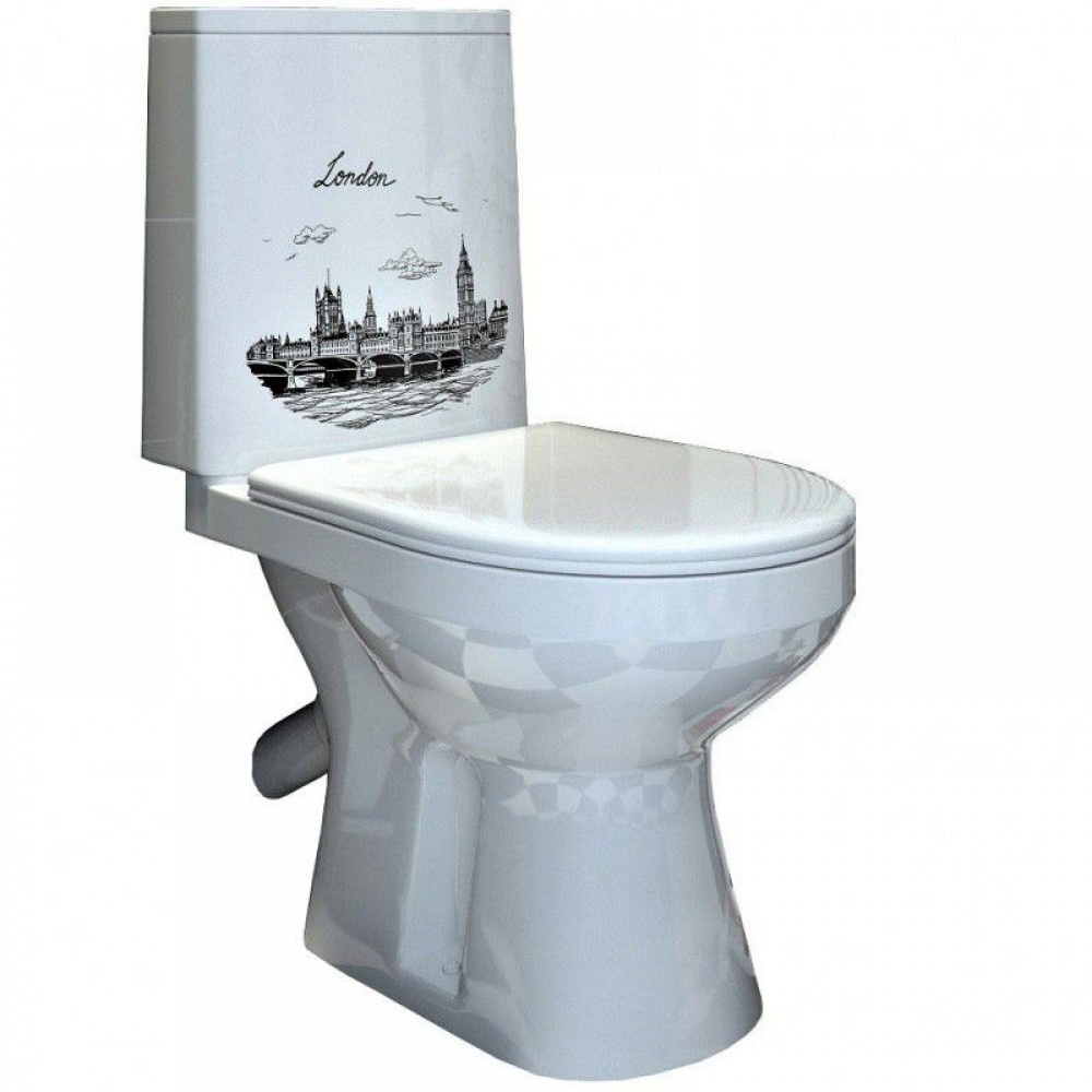 Унитаз Оскольская керамика Фиона Люкс Декор Косой Выпуск