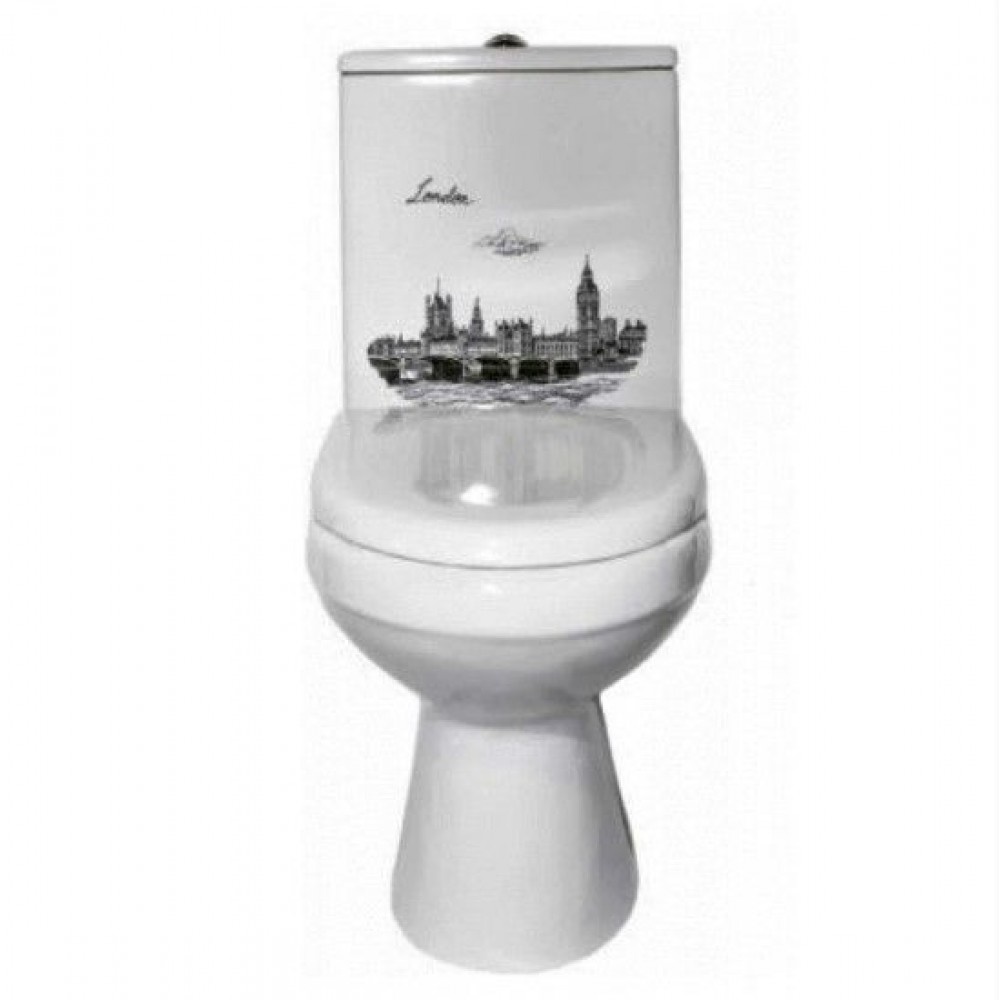 Унитаз Оскольская керамика Фиона Люкс Декор Косой Выпуск