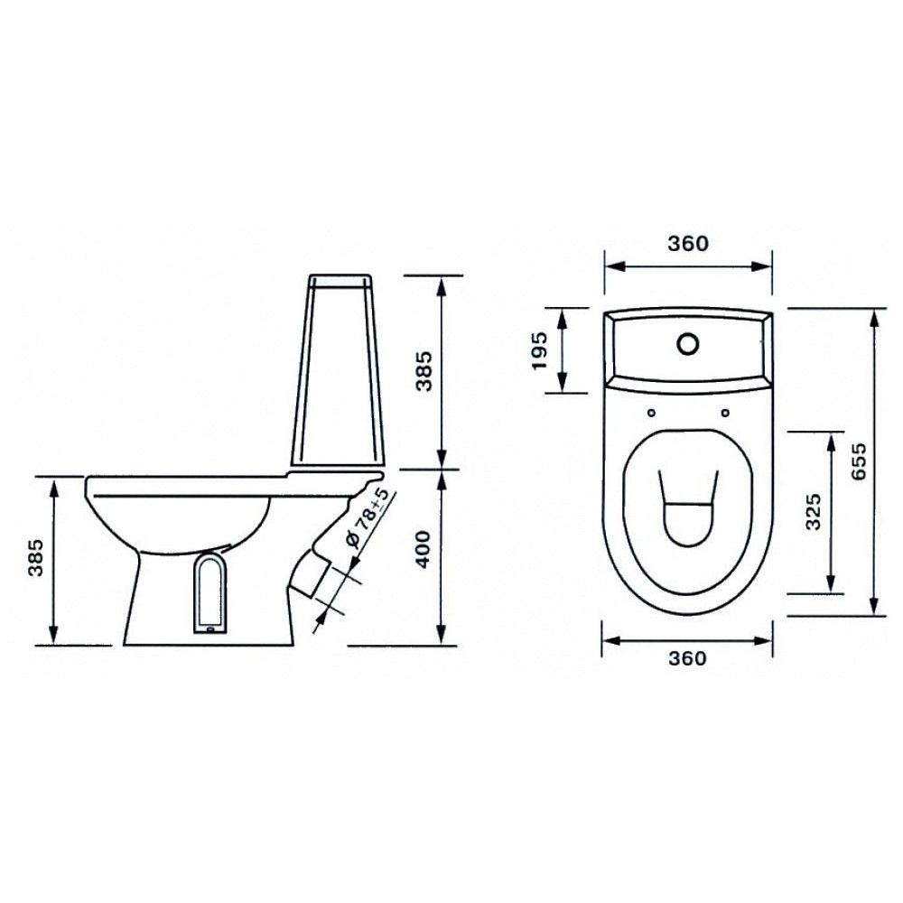 Унитаз Оскольская керамика Фиона Люкс Косой Выпуск