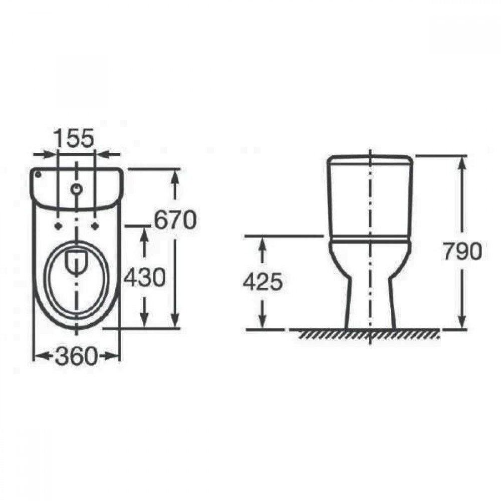 Унитаз Roca Access Горизонтальный Выпуск