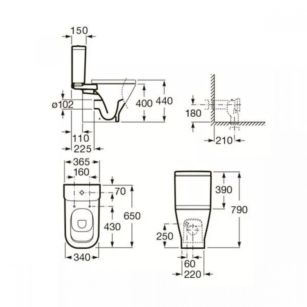 Унитаз Roca Gap Горизонтальный Выпуск