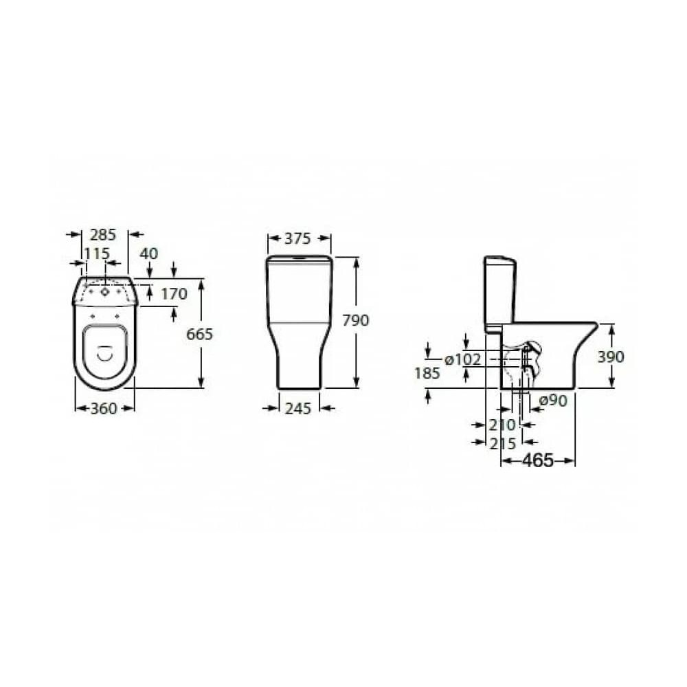 Унитаз Roca Leon Горизонтальный Выпуск