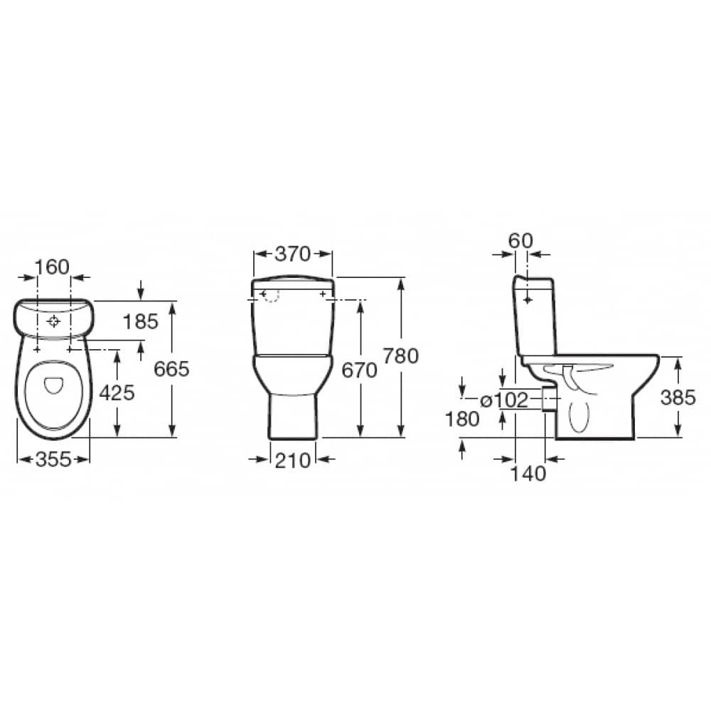 Унитаз Roca Victoria Горизонтальный Выпуск