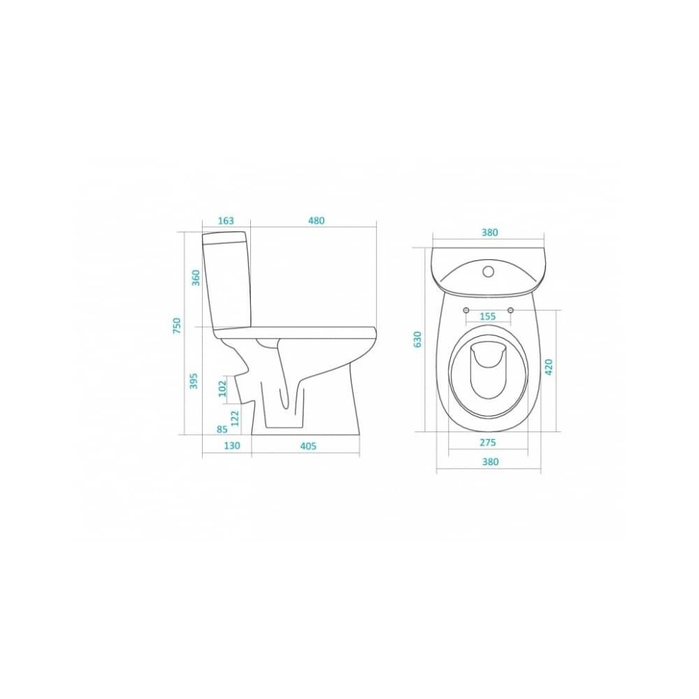 Унитаз Сантек Анимо Косой Выпуск