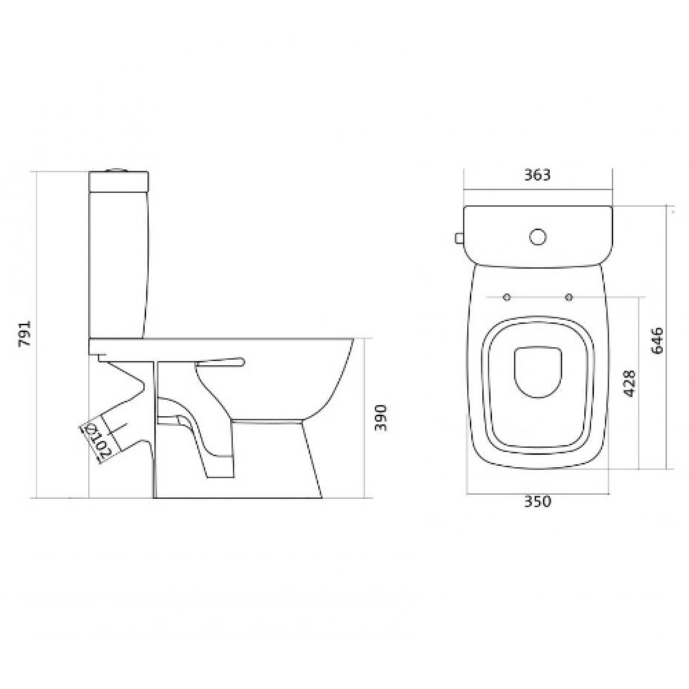 Унитаз Сантек Нео Лайт Косой Выпуск