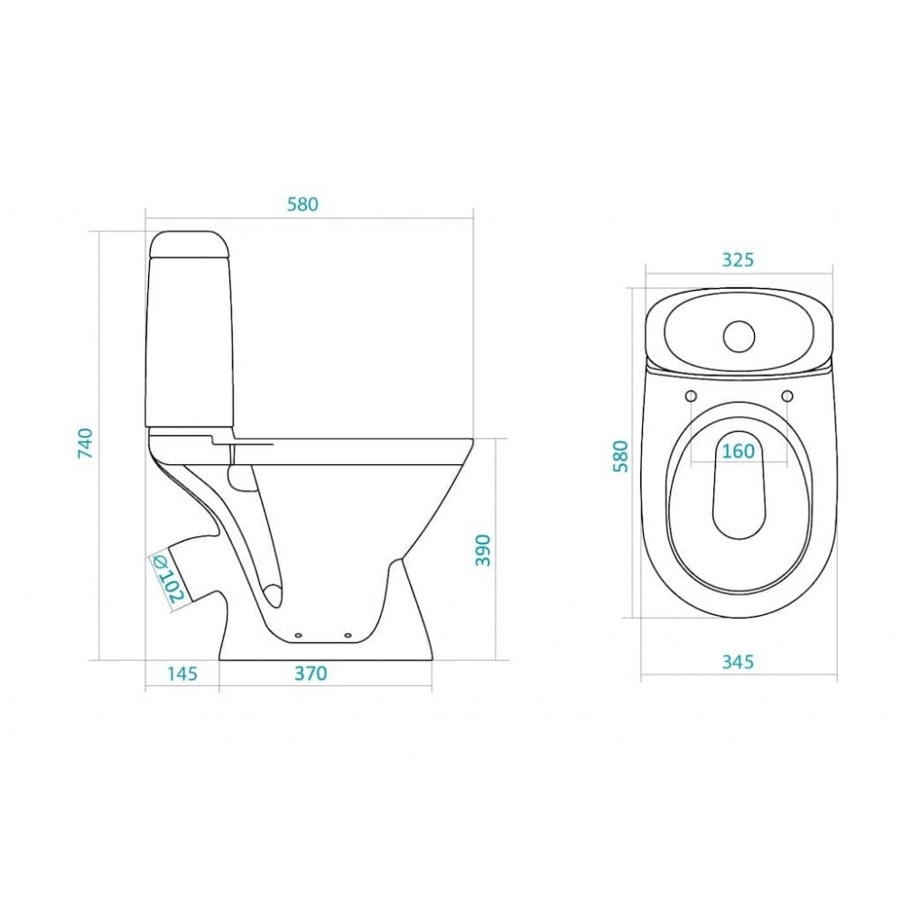 Унитаз Сантек Римини Косой Выпуск