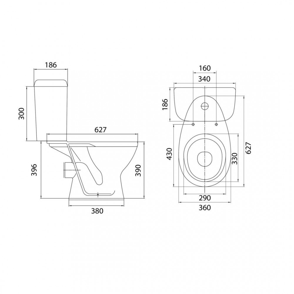 Унитаз-компакт Santeri Pro Белый Горизонтальный Выпуск