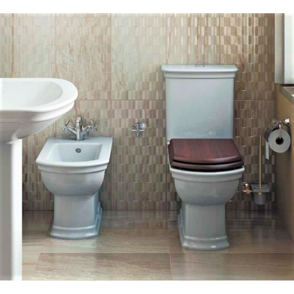 Унитаз Vitra Serenada Горизонтальный Выпуск деревянное сиденье