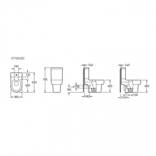 Унитаз Grossman Elegance GR-N3015 Горизонтальный Выпуск Безободковый