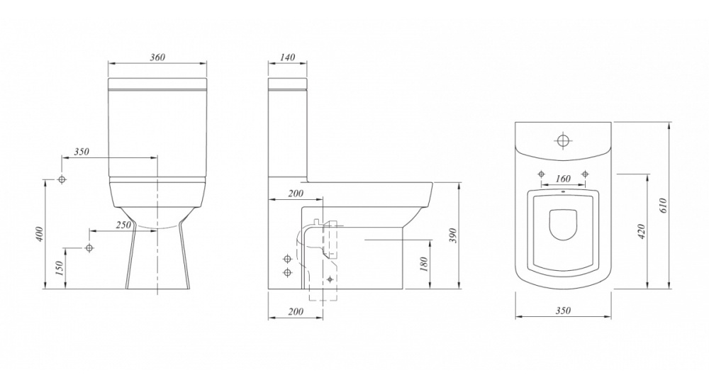 Унитаз Kale Basics Горизонтальный Выпуск