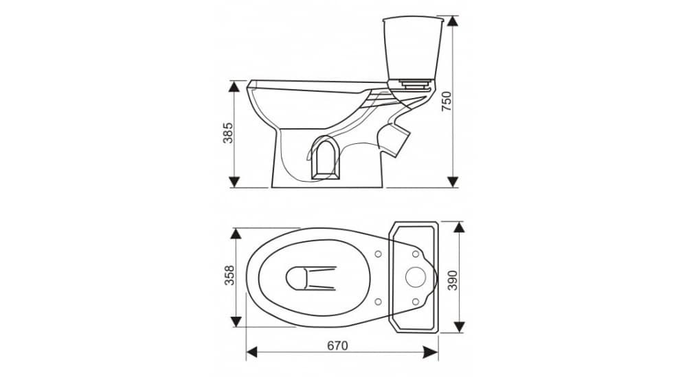Унитаз Оскольская Керамика Эллиса Зеленый Косой Выпуск